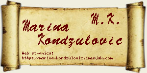 Marina Kondžulović vizit kartica